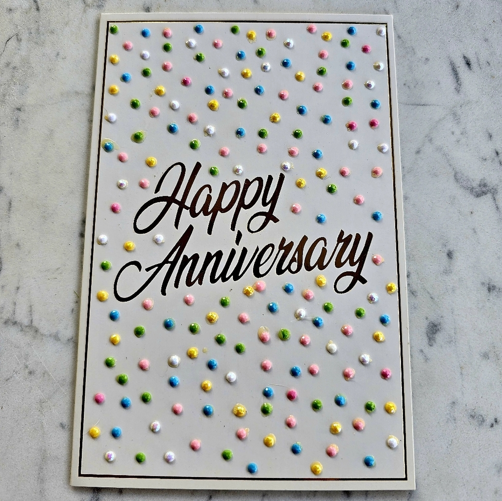 Happy Anniversary Colorful Card Small - Picture 4 of 6